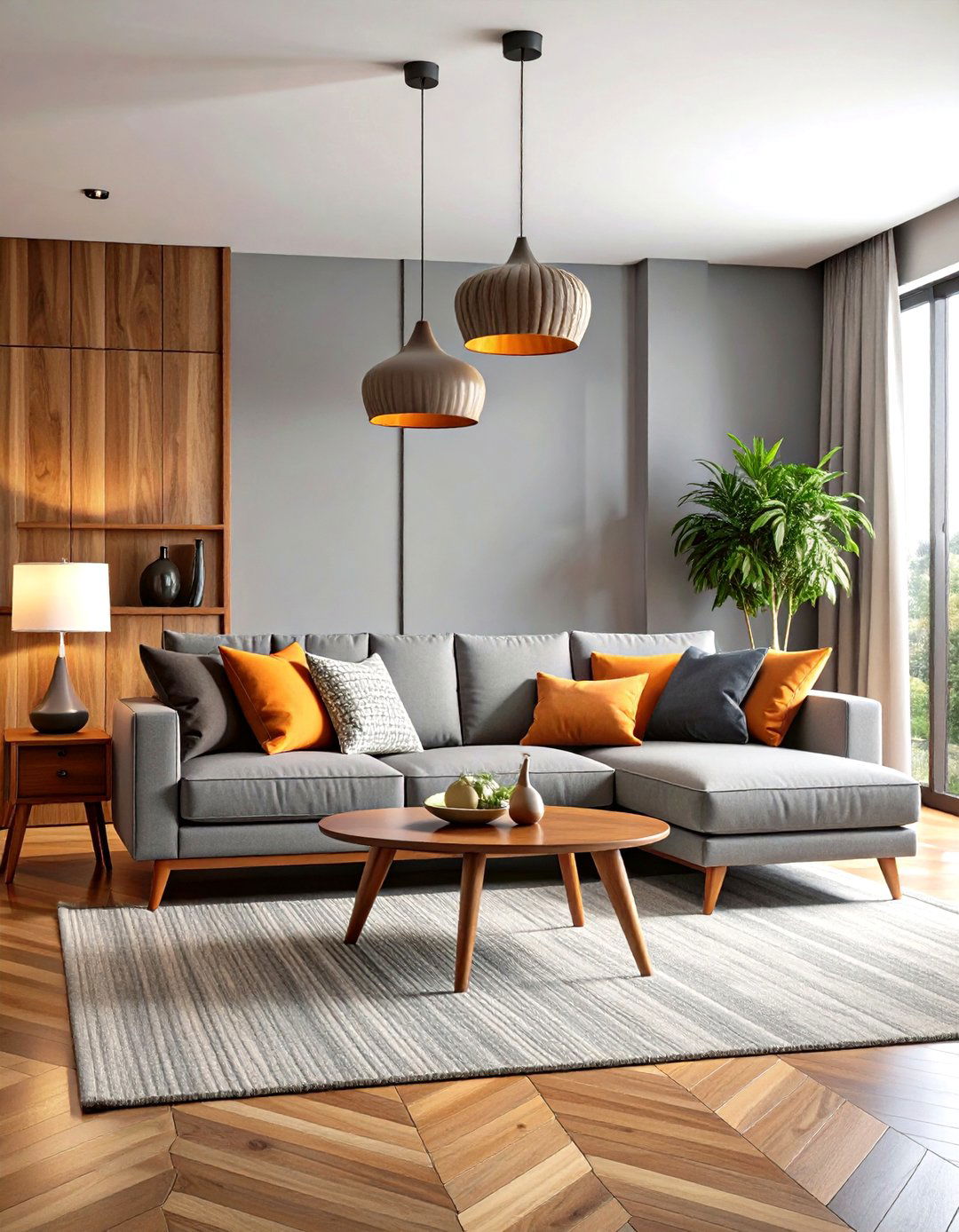 Mid Century Modern Gray Living Room - 24 Gray Living Room Ideas