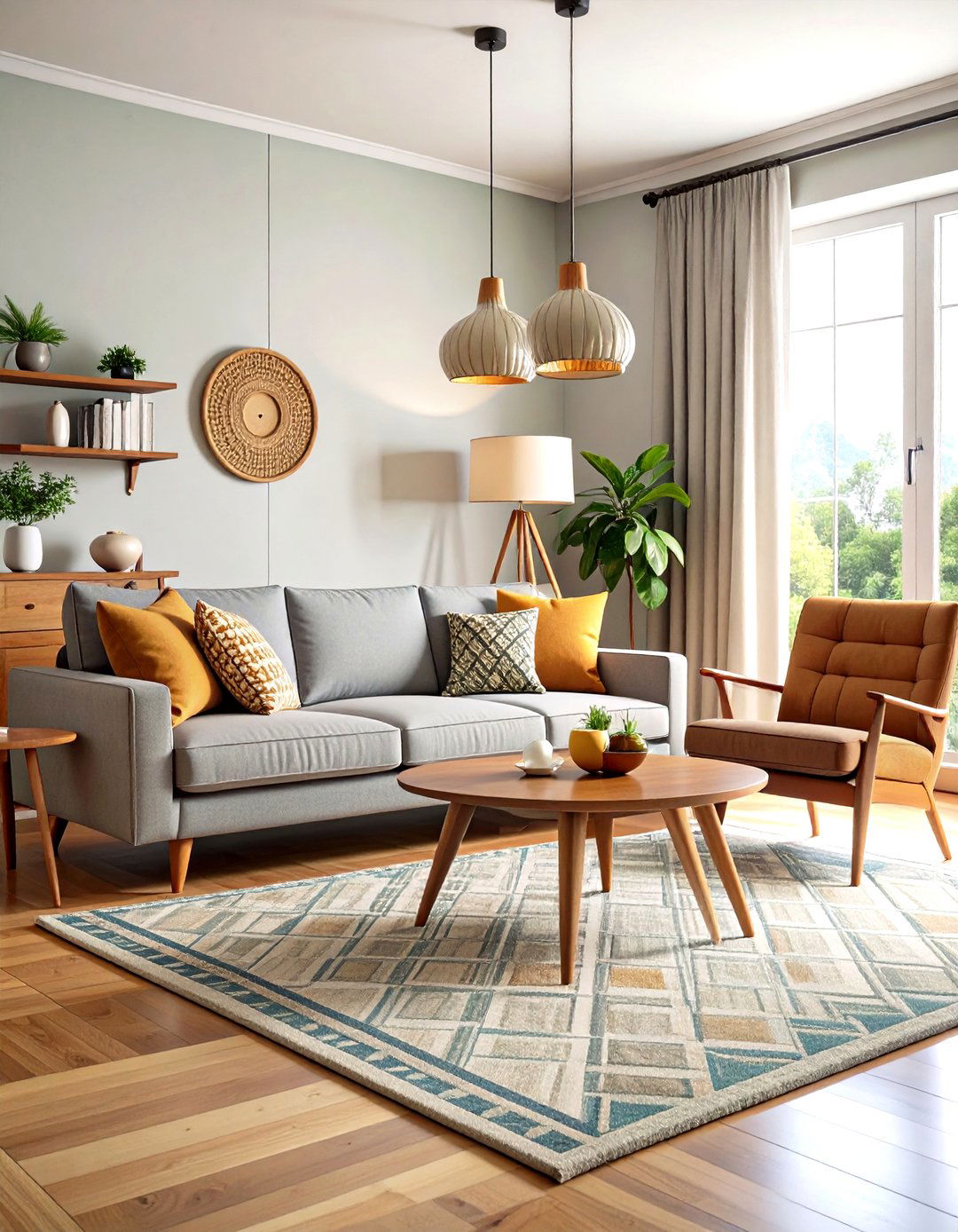 Mid Century Modern Grey Sectional Showcase - 24 Grey Sectional Living Room Ideas