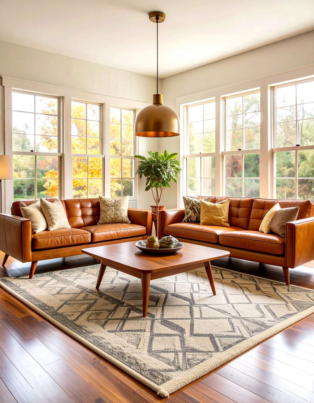 Mid Century Modern Grey and Cream Living Room - 24 Grey and Cream Living Room Ideas