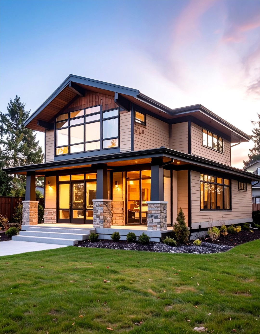 Mid Century Modern Horizontal Lines - 24 beige and black house exterior ideas