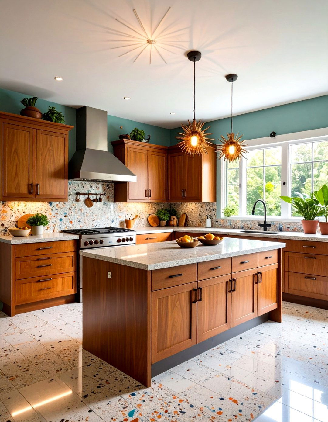 Mid Century Modern Kitchenette with Warm Wood Tones - 24 Kitchenette Ideas