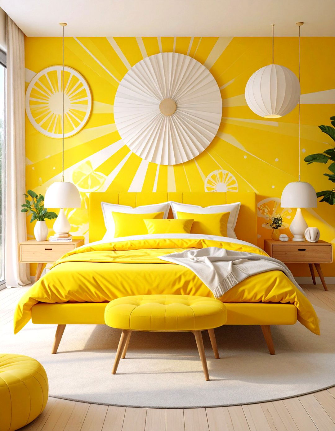 Mid Century Modern Lemon Atomic Bedroom - 24 Lemon Bedroom Ideas