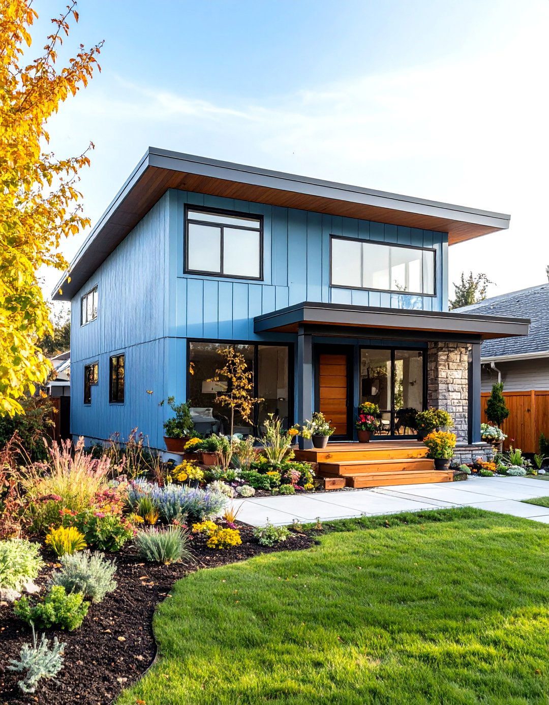 Mid Century Modern Light Blue Design - 24 light blue house exterior ideas