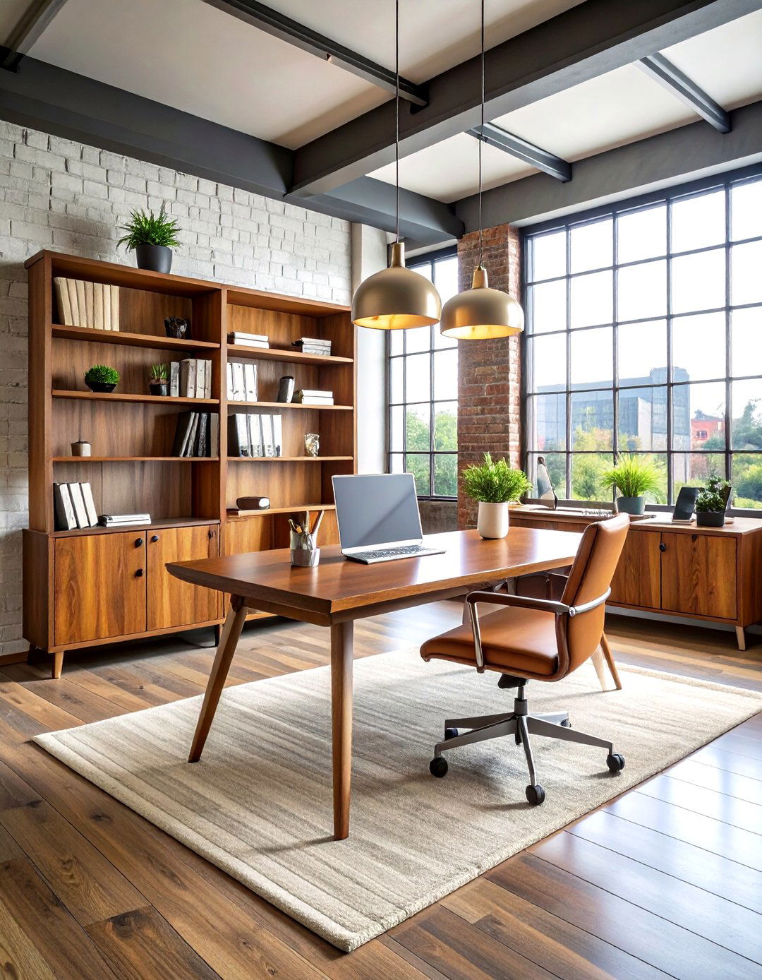 Mid Century Modern Loft Office - 24 Loft Office Ideas