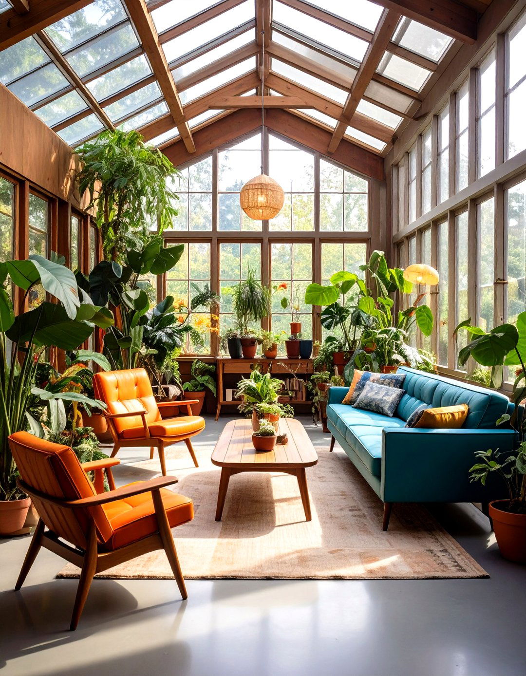 Mid Century Modern Plant Showcase - 24 Greenhouse Room Ideas