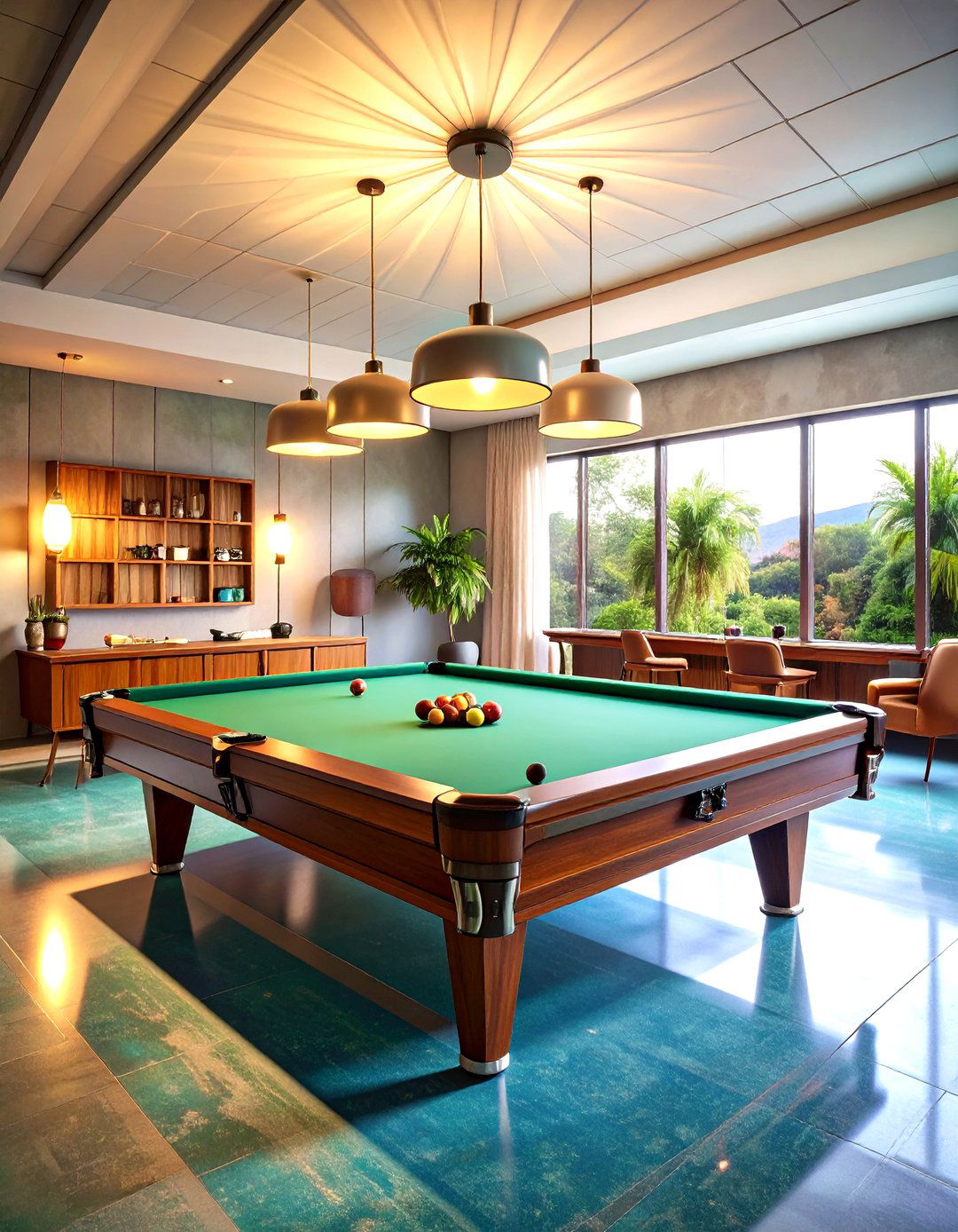 Mid Century Modern Pool Room - 24 Pool Table Room Ideas