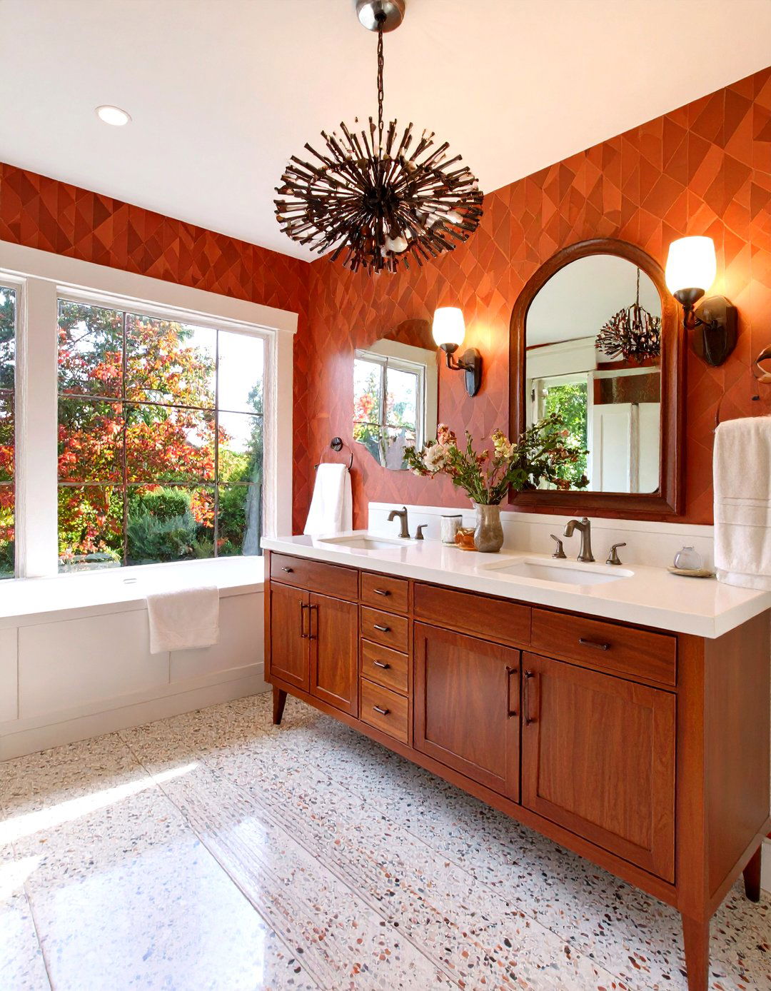 Mid Century Modern Powder Room with Retro Elements - 24 Powder Room Ideas