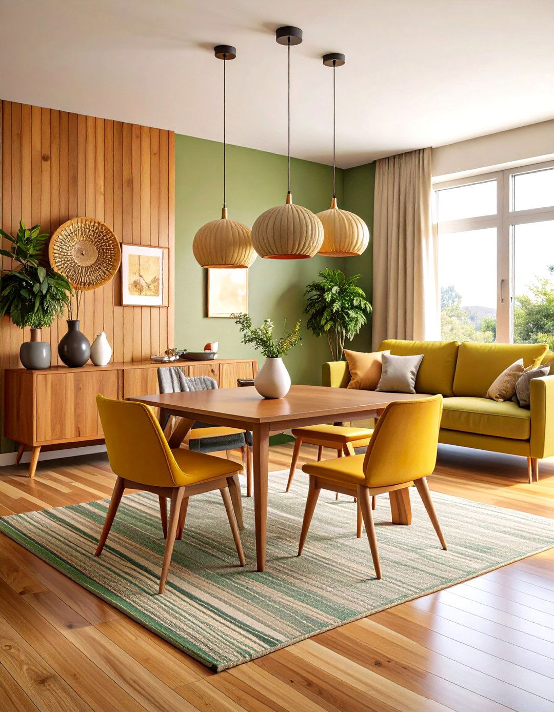 Mid Century Modern Revival Layout - 24 Living Room Dining Room Combos