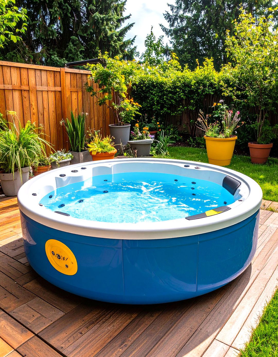 Mid Century Modern Sunken Hot Tub with Atomic Design - 24 Sunken Hot Tub Ideas