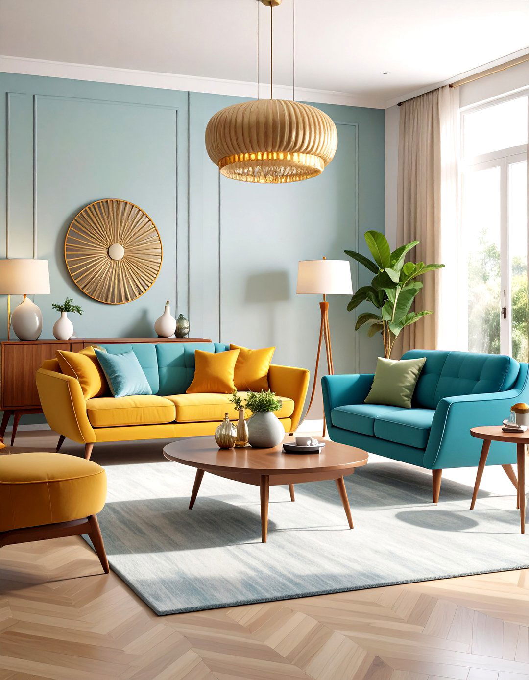 Mid Century Modern Symmetrical Living Room - 24 Symmetrical Living Room Ideas