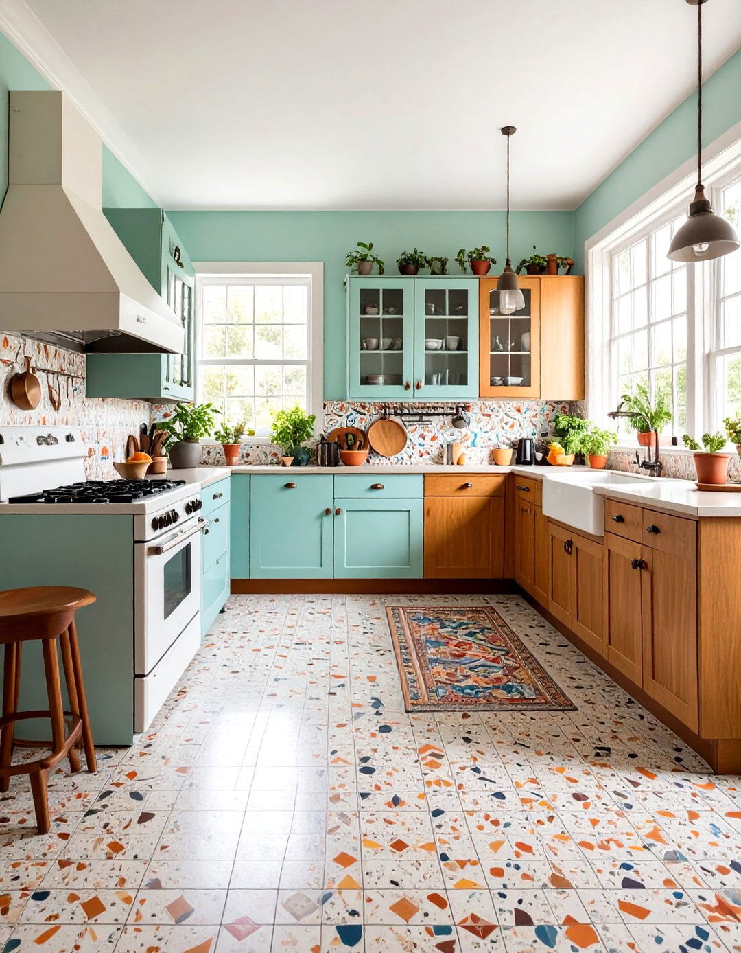 Mid Century Modern Terrazzo Floors - 24 Terrazzo Kitchen Floor Ideas