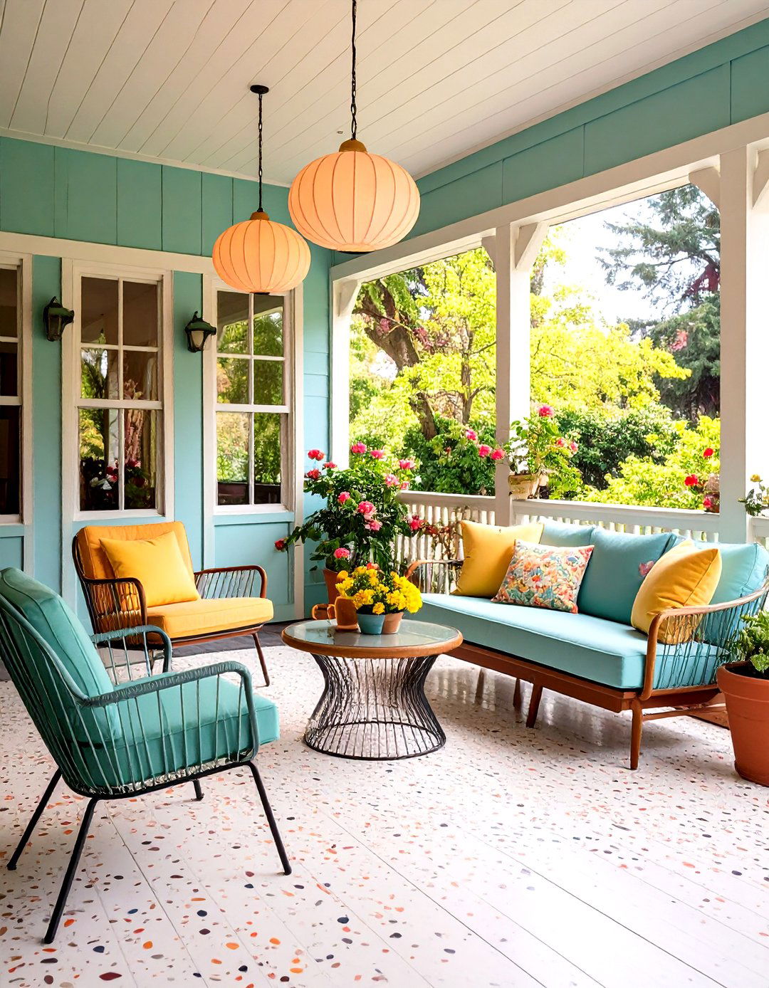 Mid Century Modern Three Season Porch - 24 Three Season Porch Ideas