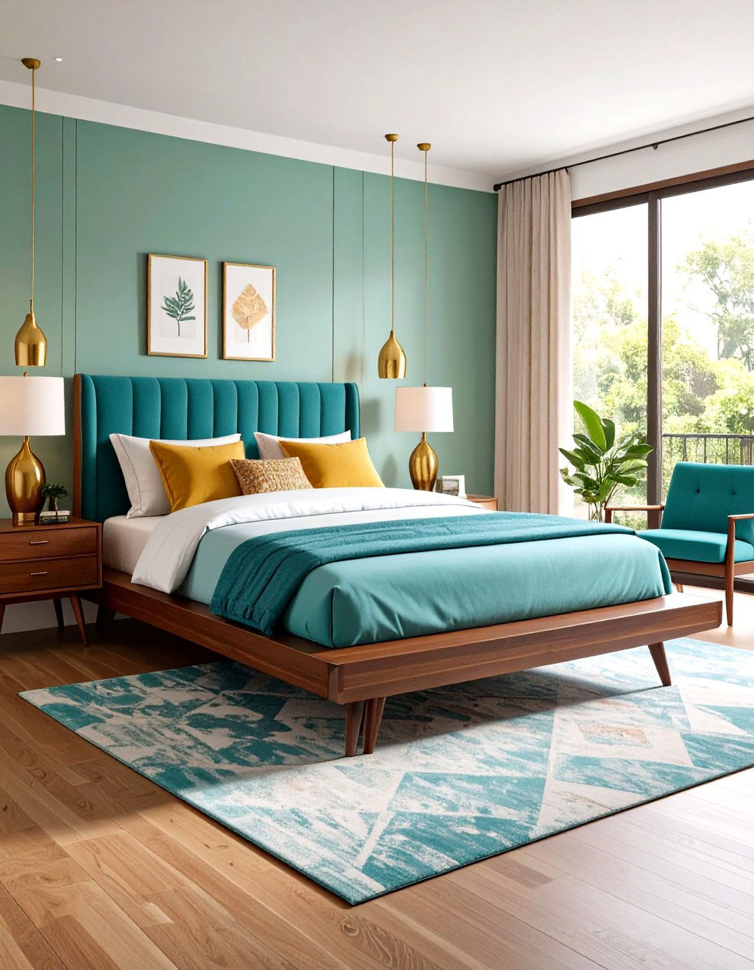 Mid Century Modern Turquoise Bedroom - 24 Turquoise Bedroom Ideas