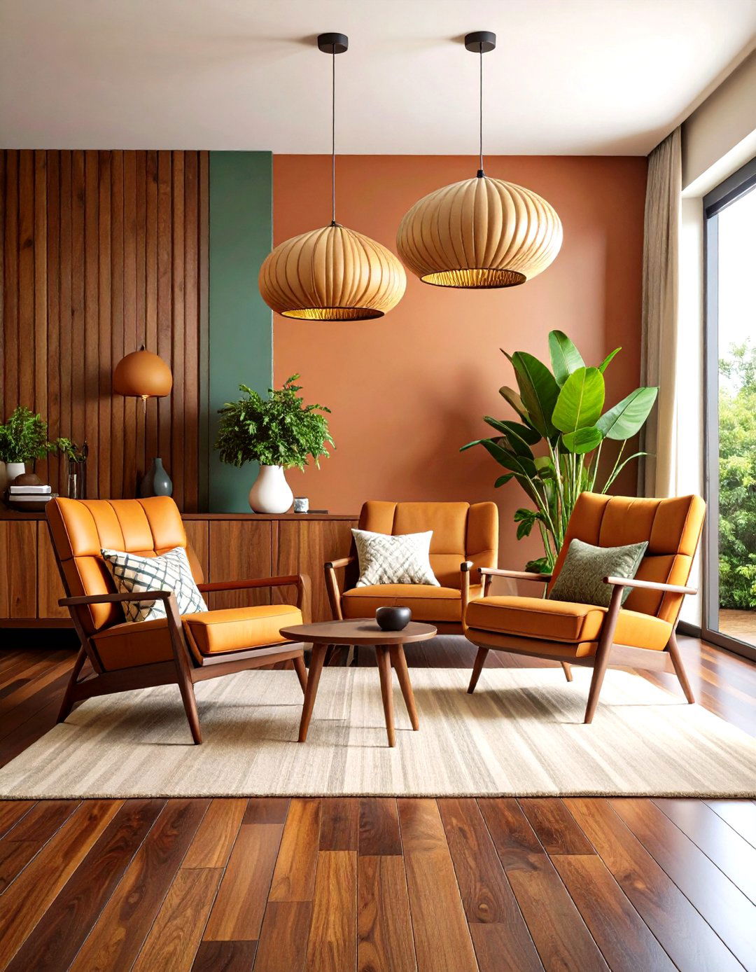 Mid Century Modern with Vintage Appeal - 24 Dark Brown Floor Living Room Ideas