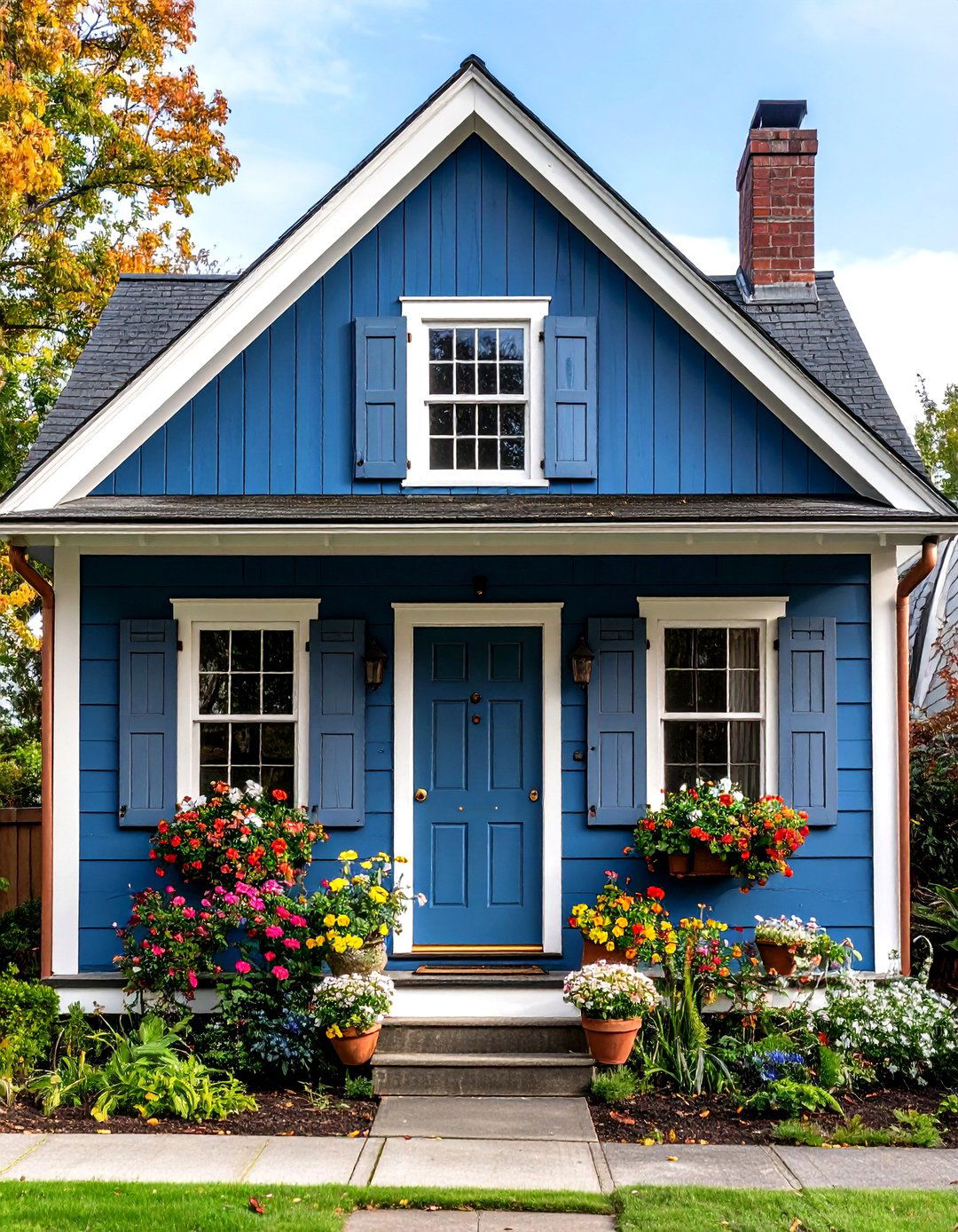 Midnight Blue Board and Batten Cottage - 24 Midnight Blue & Dark Blue House Siding Colors