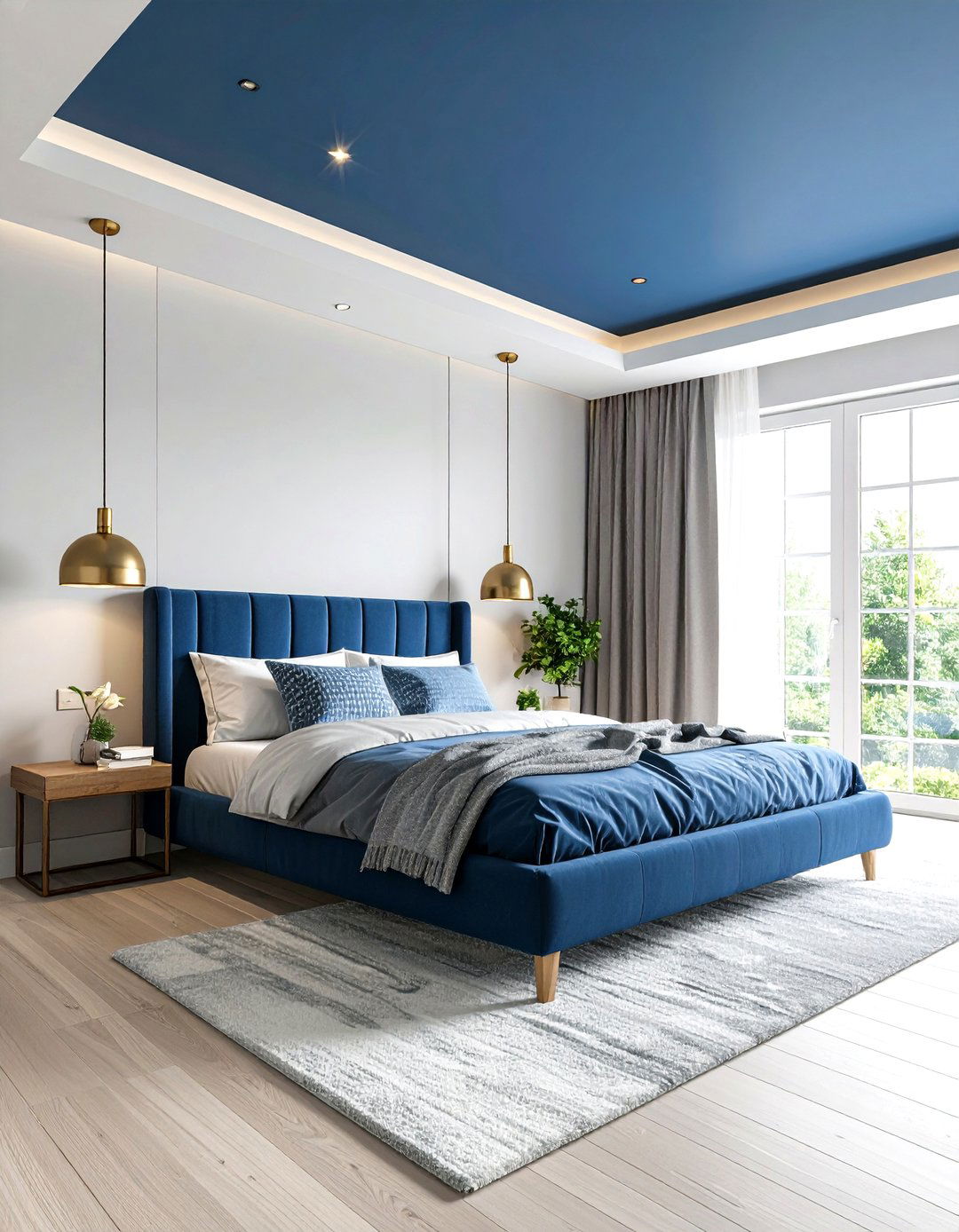 Midnight Blue Ceiling Design - 24 Dark Blue Bedroom Ideas