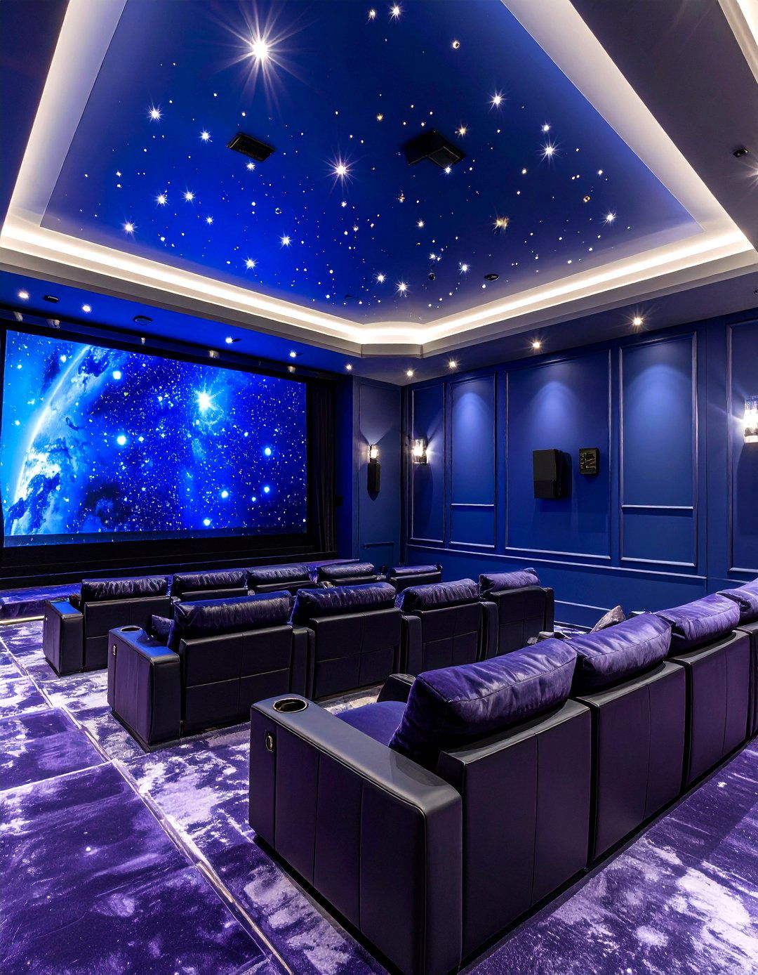 Midnight Blue Dramatic Depth - 24 Home Theater Paint Colors
