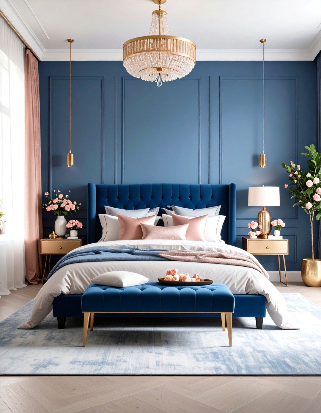 Midnight Blue Romantic Bedroom Atmosphere - 24 Dark Blue Bedroom Ideas
