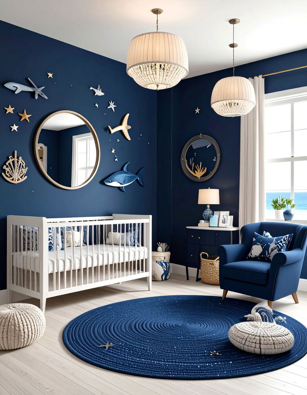 Midnight Ocean Theme - 24 Black Nursery Ideas
