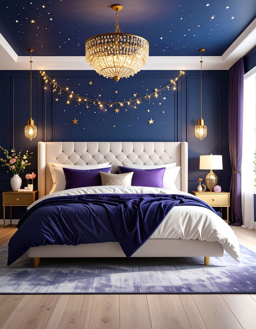 Midnights Celestial Navy Bedroom - 24 Taylor Swift Themed Bedroom Decor Ideas