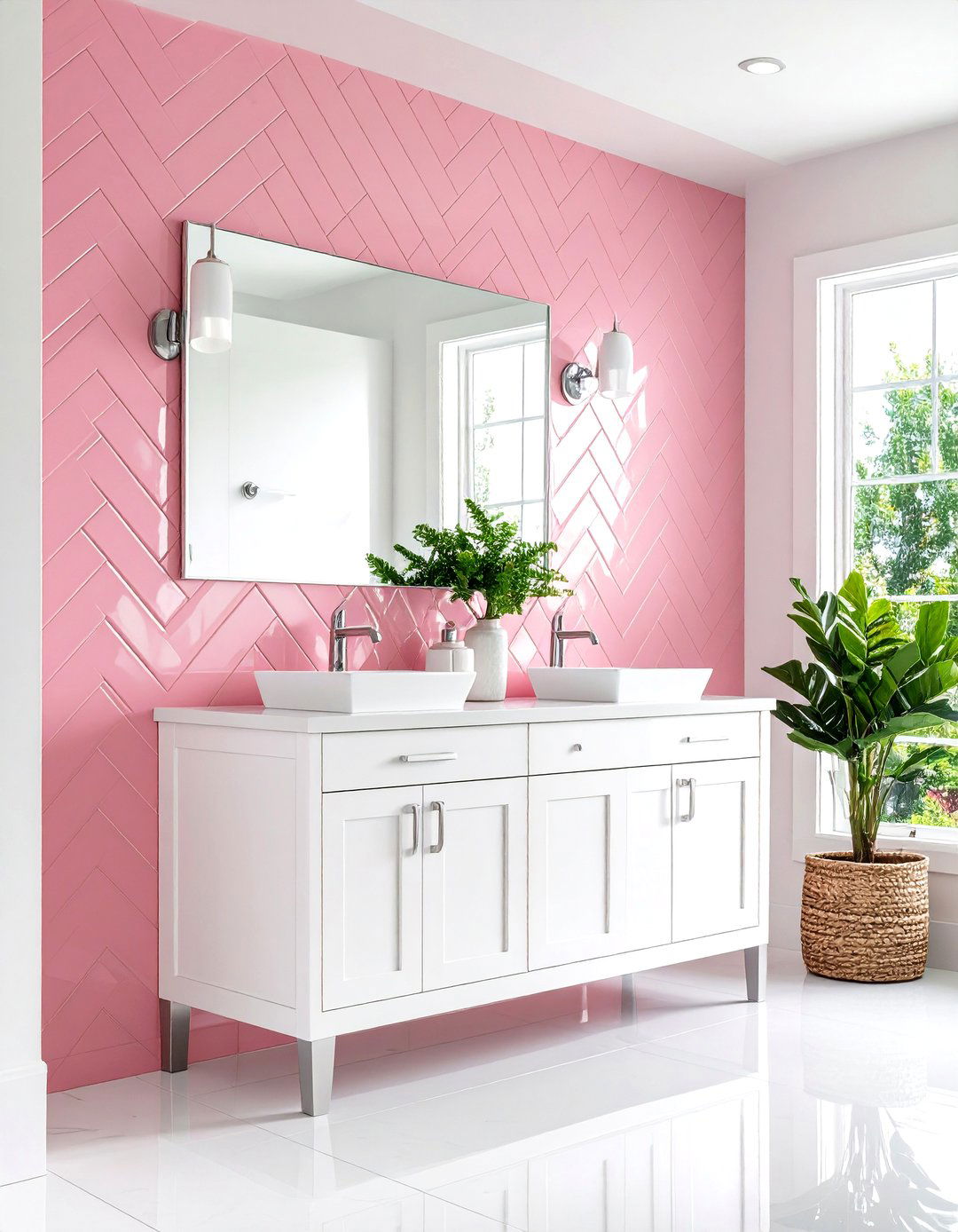 Millennial Pink Tile Backsplash