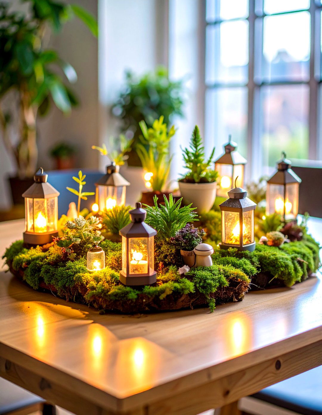 Mini Lantern Fairy Garden Centerpiece - 24 Lantern Centerpiece Ideas