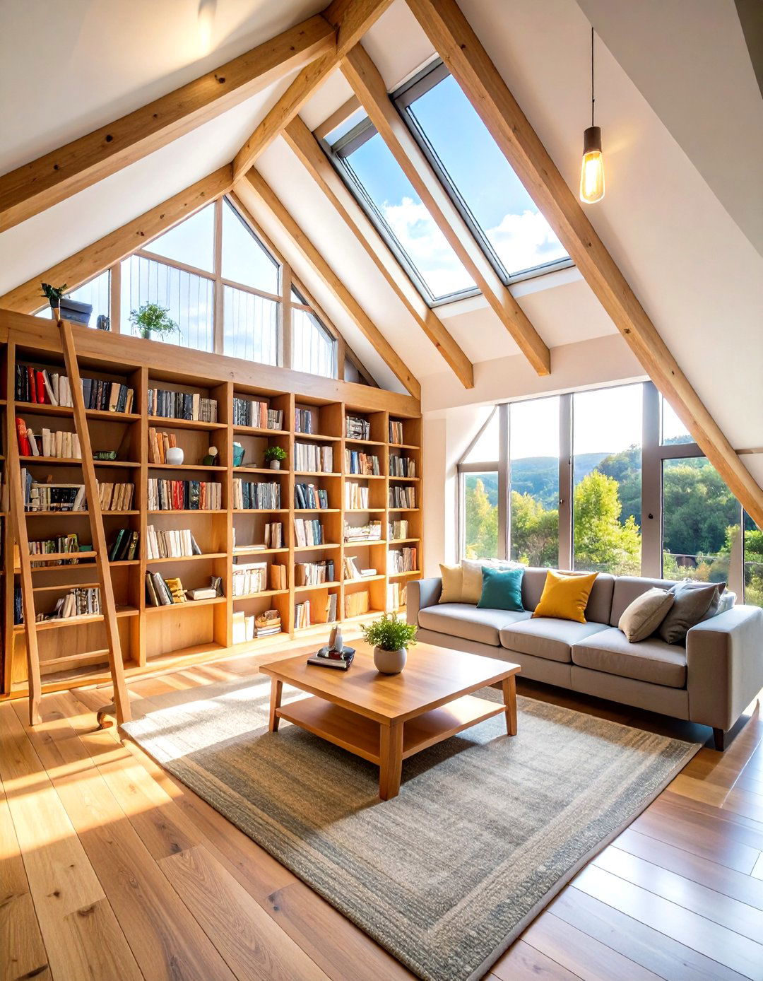 Mini Library with Floor to Ceiling Storage - 24 Low Ceiling Small Attic Room Ideas
