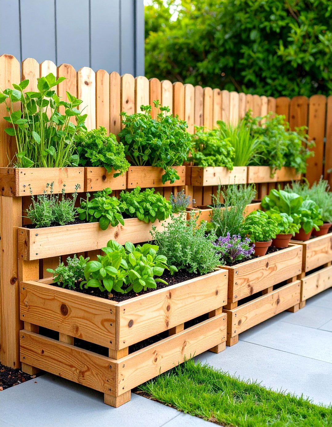 Mini Pallet Container Garden Fence - 24 Pallet Fence Ideas