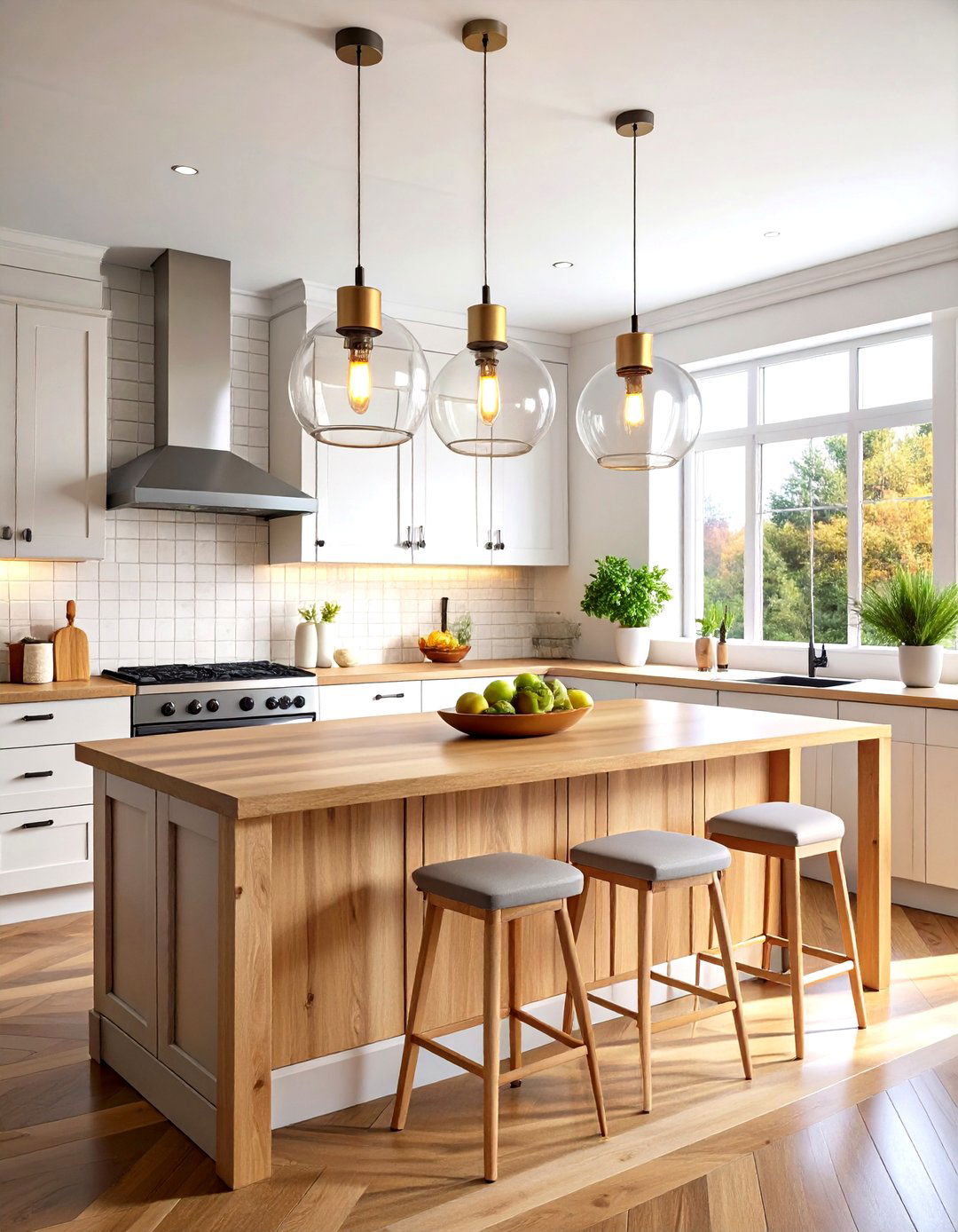 Mini Pendant Lights Over Islands - 24 Small Kitchen Lighting Ideas