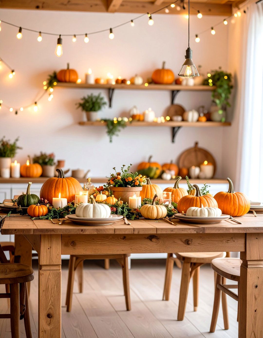 Mini Pumpkin Villages - 24 Thanksgiving Centerpiece Ideas