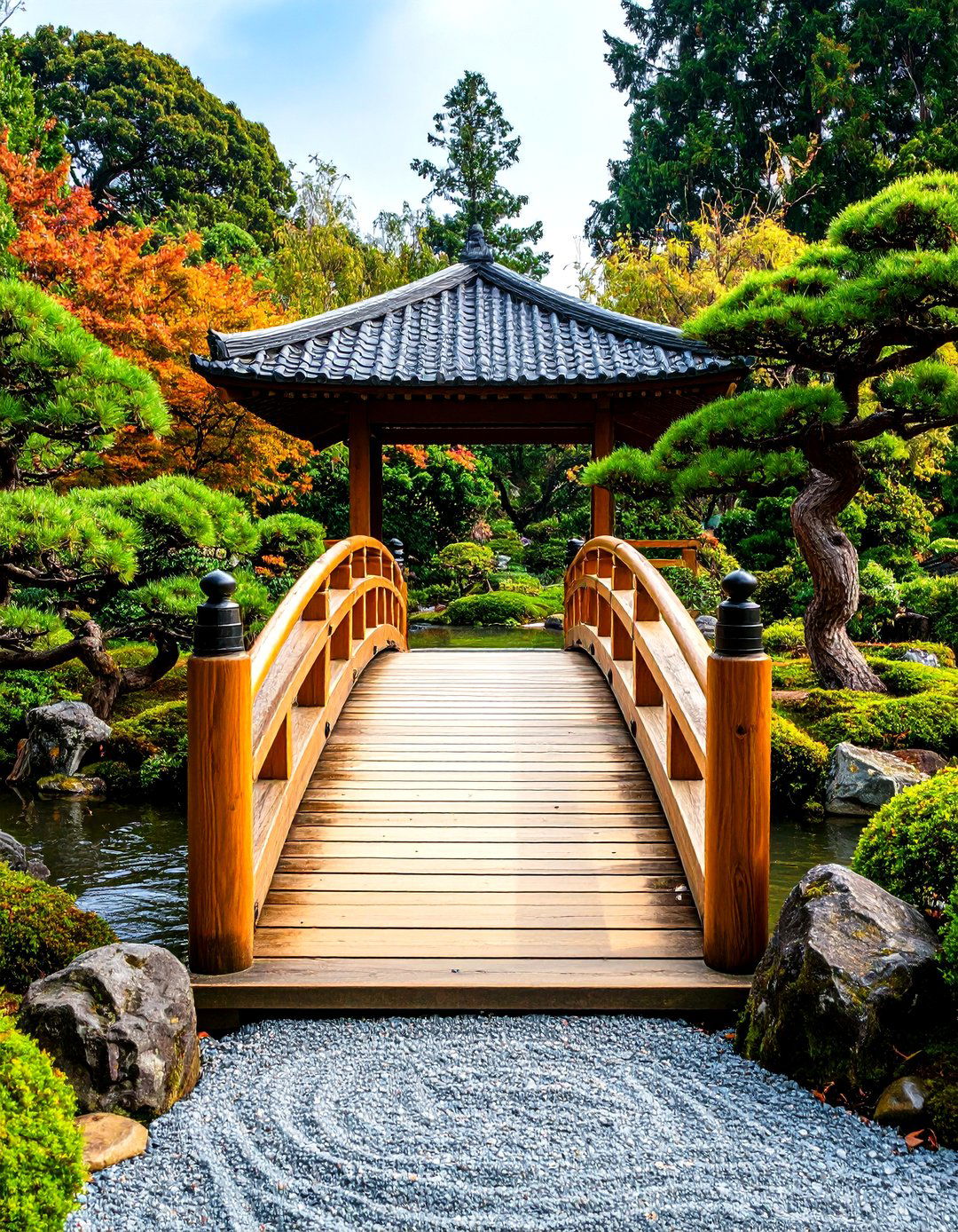 Miniature Bridge Accent Garden - 24 Bonsai Garden Ideas