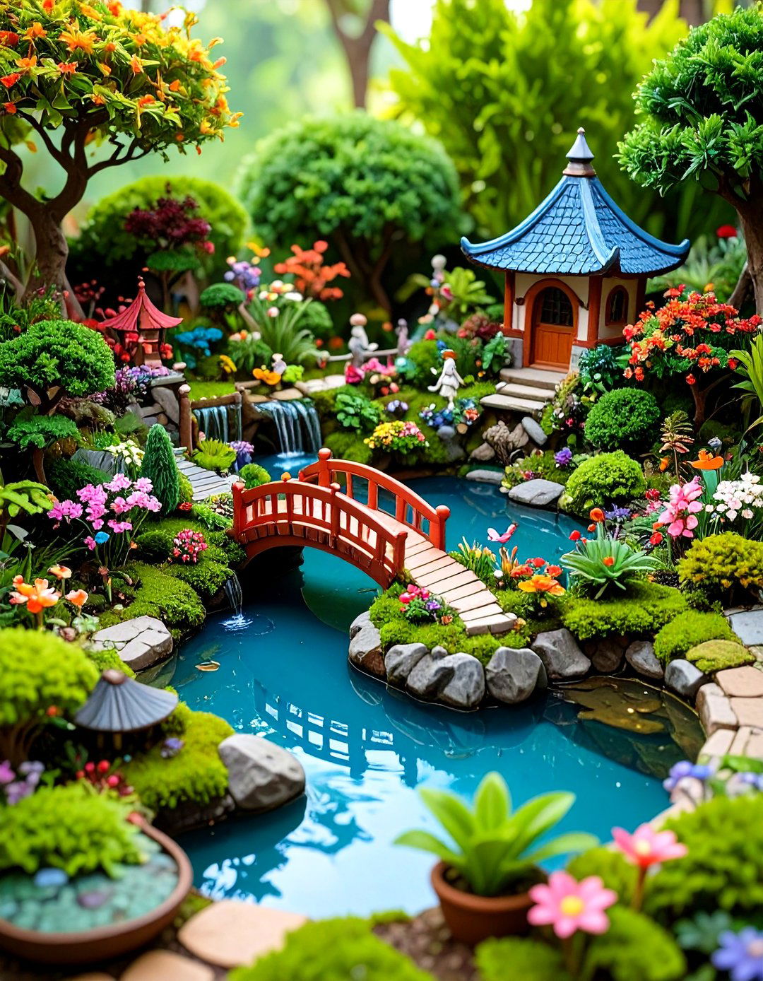Miniature Fairy Garden Pond - 24 Pond Landscaping Ideas