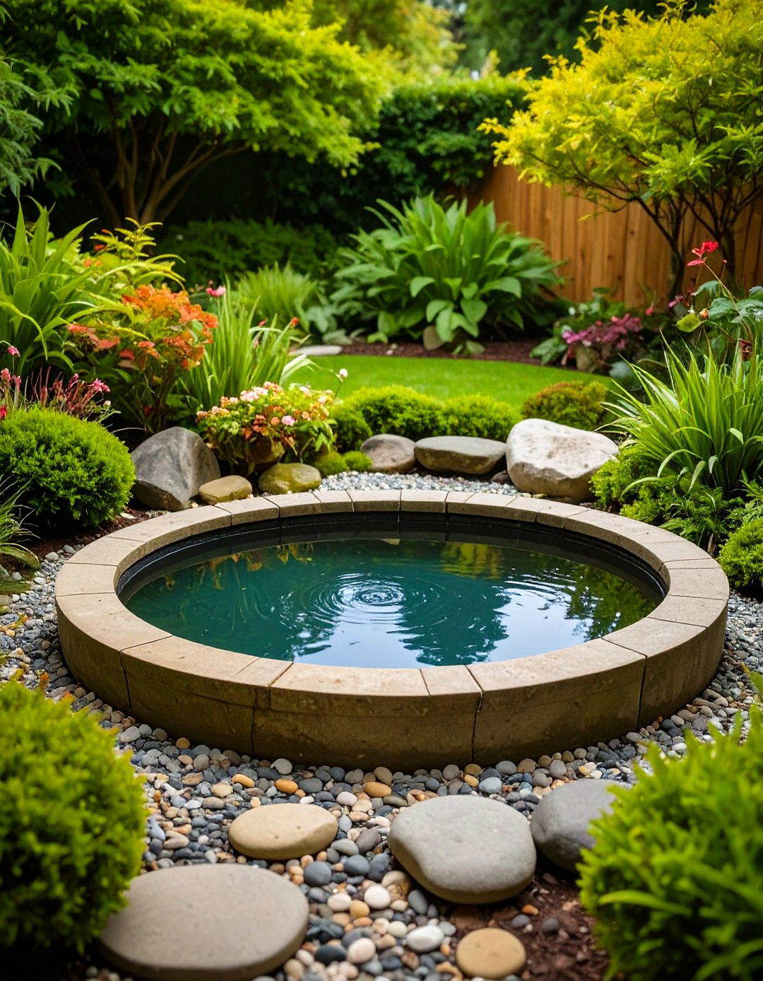 Miniature Pool with Gravel Garden Setting - 24 Small Garden Reflecting Pool Ideas