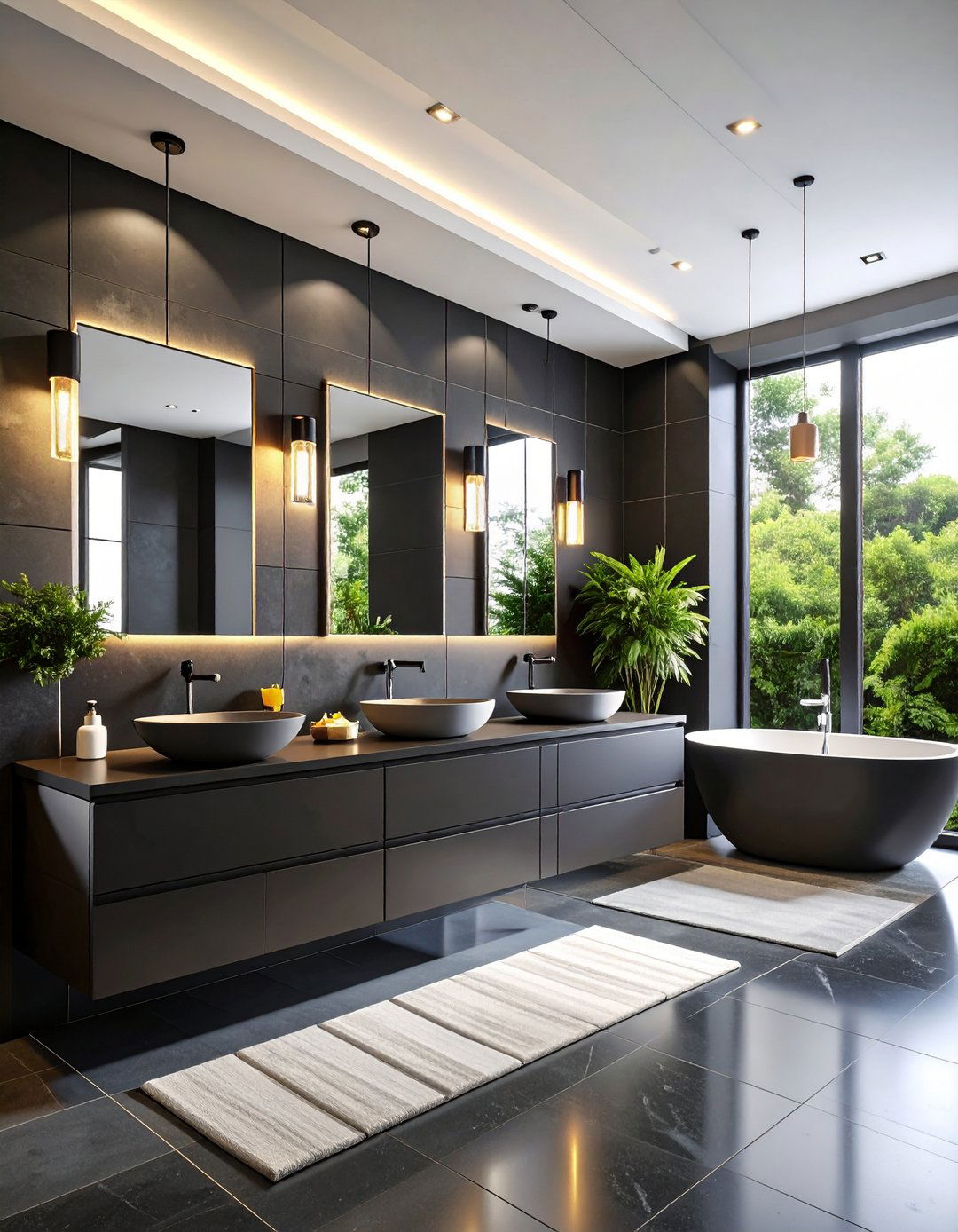 Minimalist Black Bathroom Oasis - 24 Black Bathroom Ideas