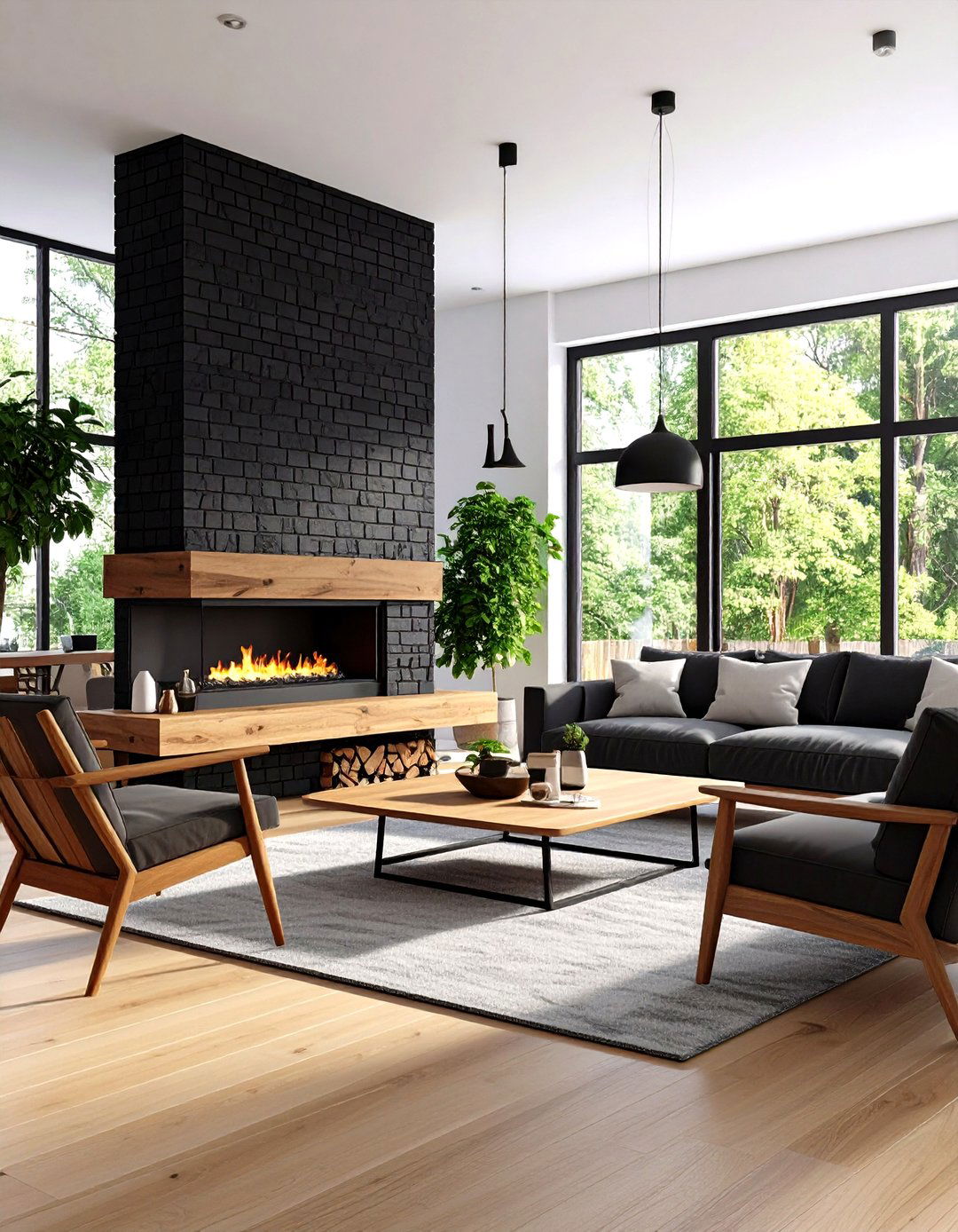 24 Black Brick Fireplace Ideas for Cozy Focal Points