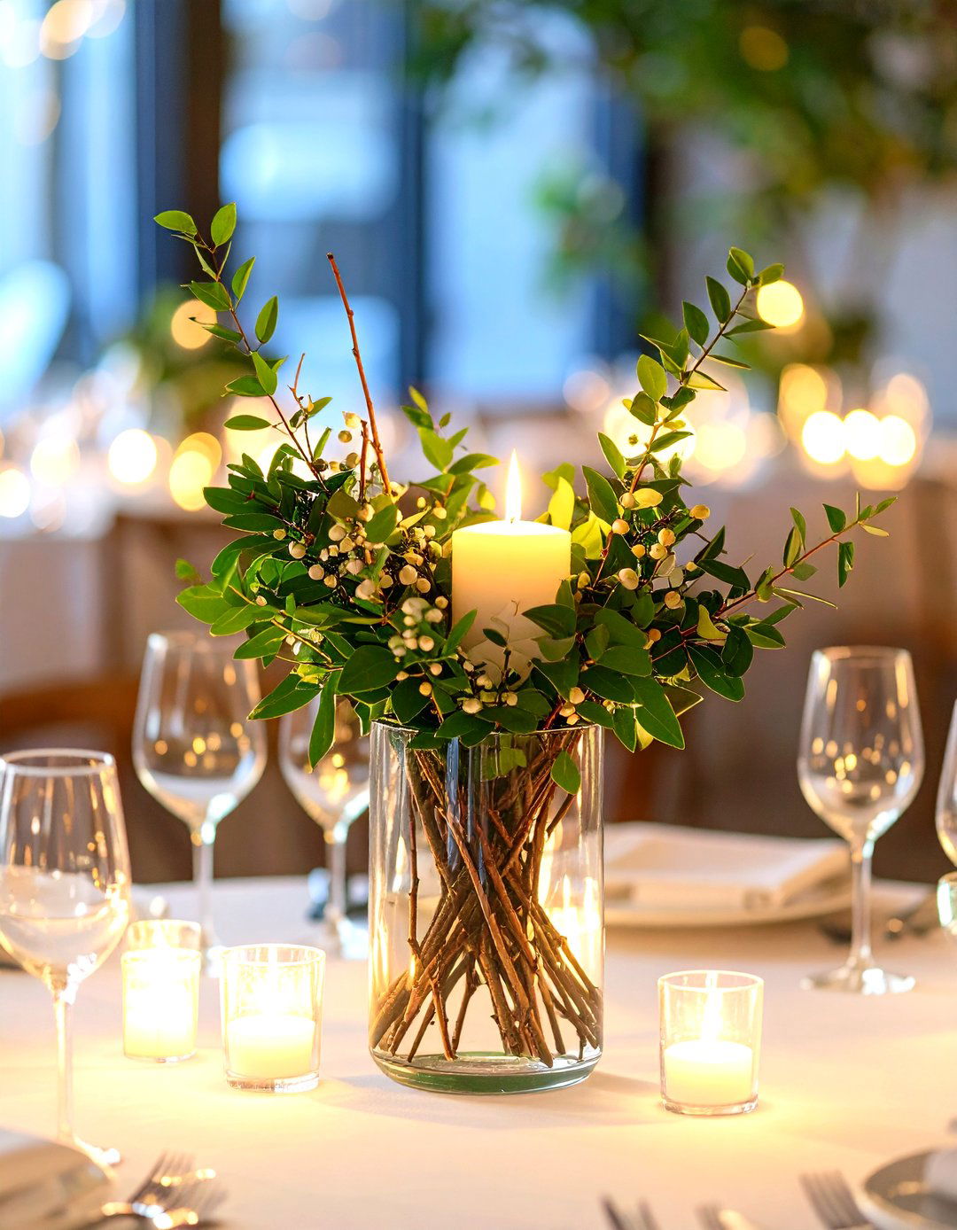Minimalist Branch Arrangements - 24 Tall Wedding Centerpiece Ideas
