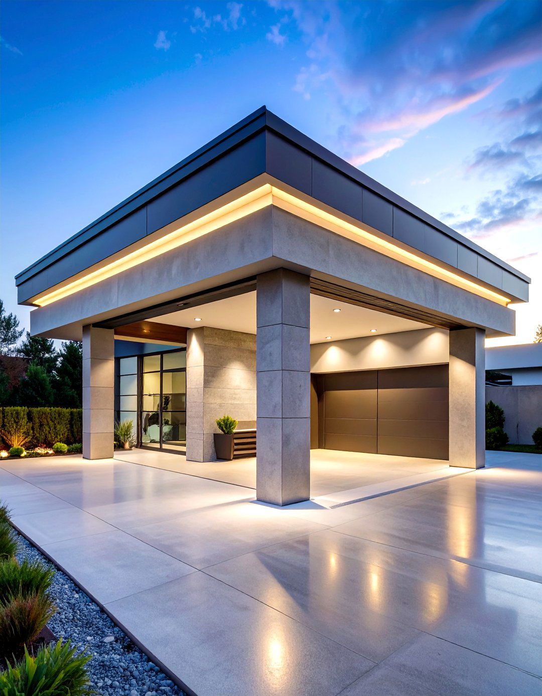 Minimalist Concrete Car Porch Design - 24 Car Porch Design Ideas