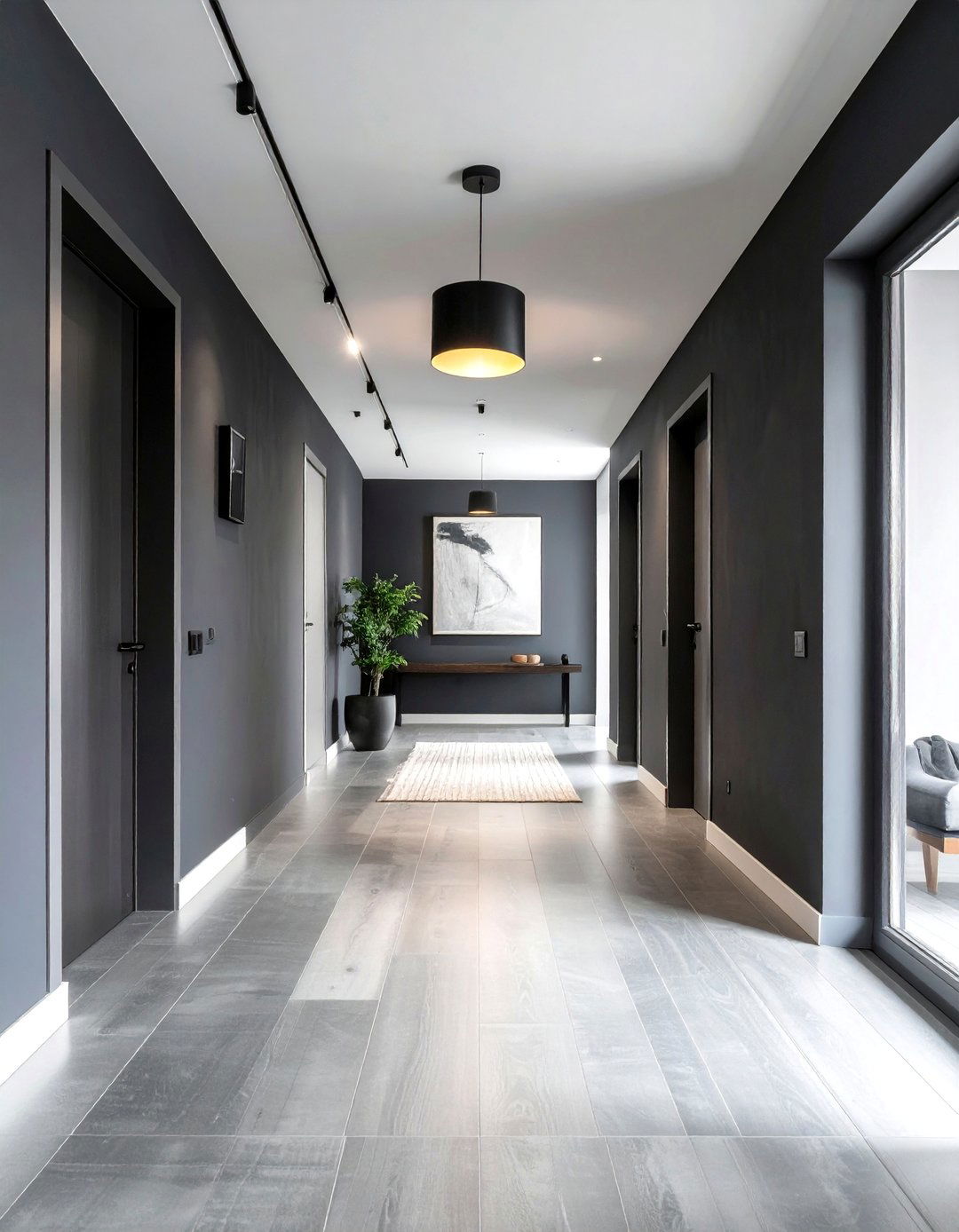 Minimalist Dark Zen Space - 24 Dark Hallway Ideas