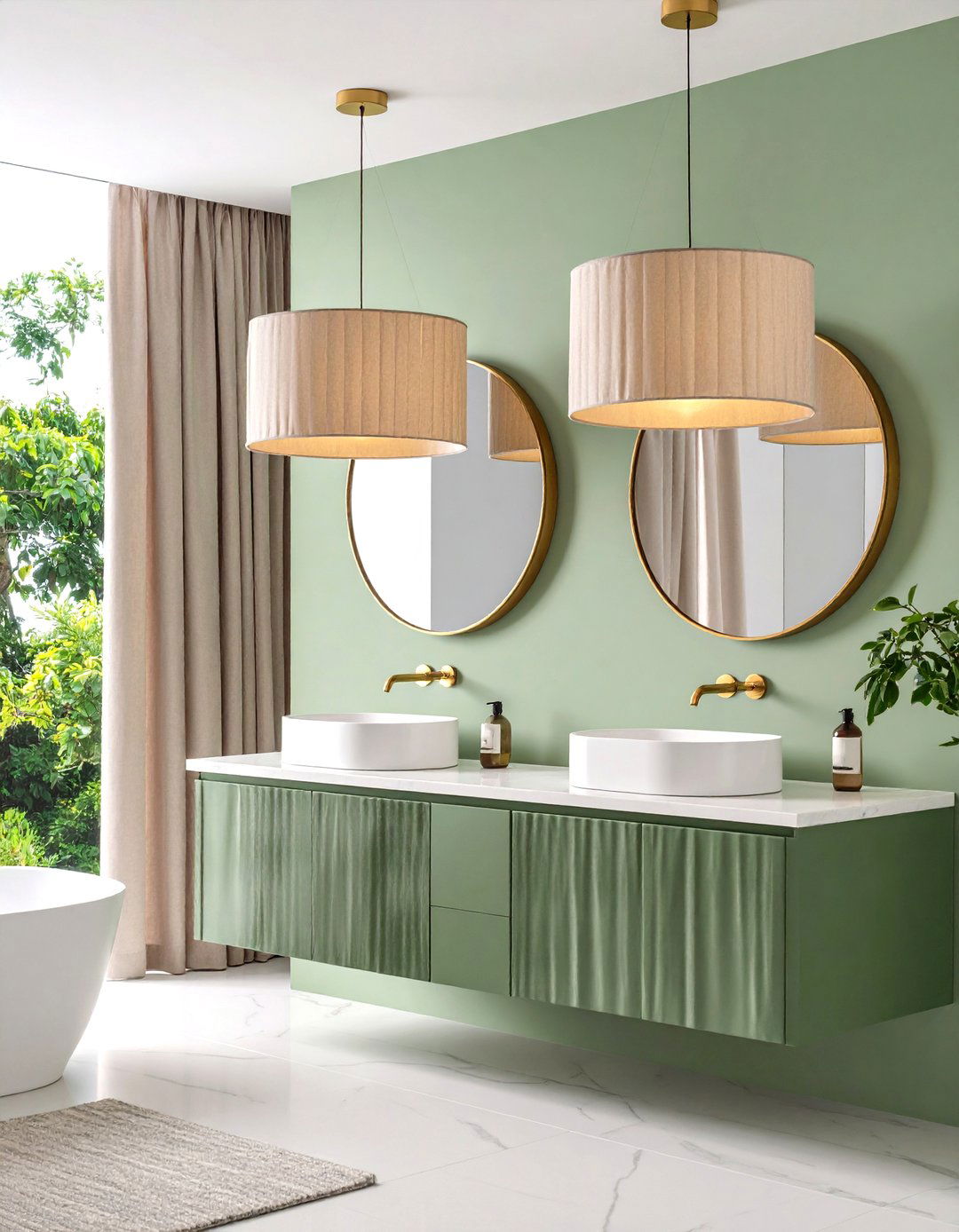 Minimalist Drum Shade Pendant Lighting - 24 Bathroom Pendant Lighting Ideas