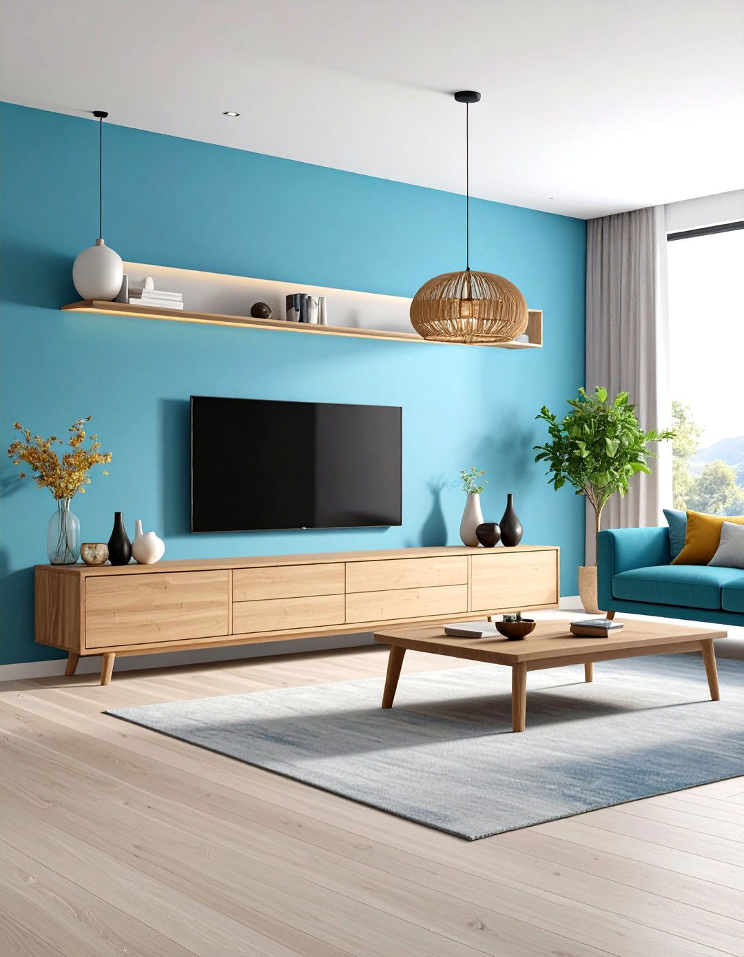 Minimalist Floating Media Console