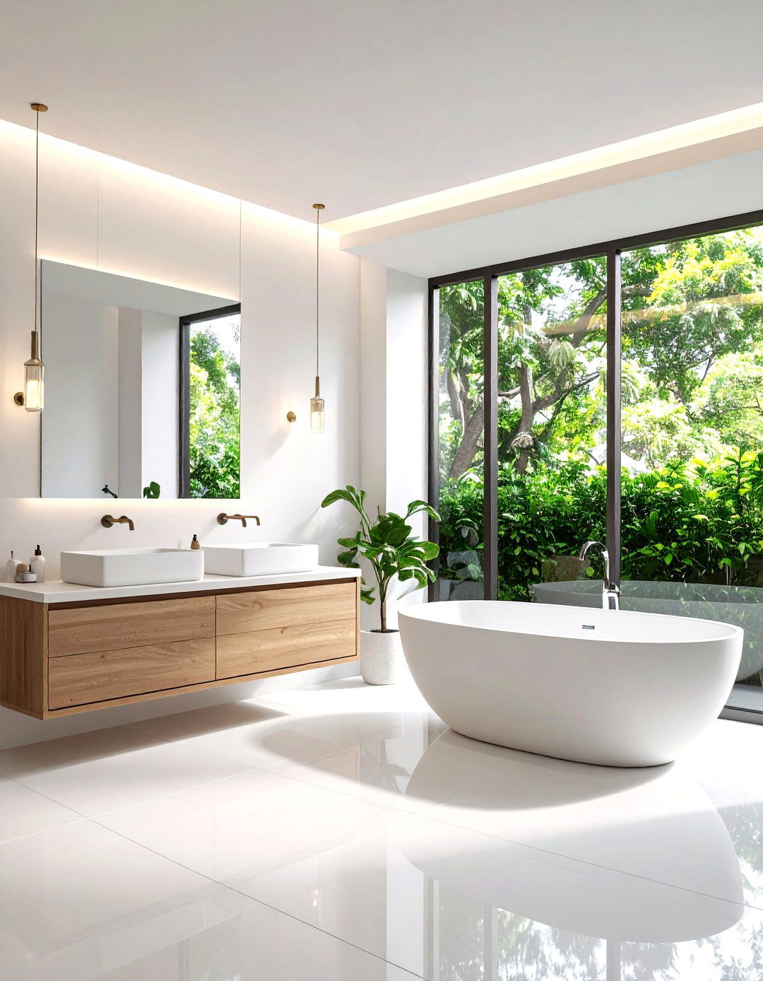 Minimalist Flush Mount Design - 24 Bathroom Lighting Ideas