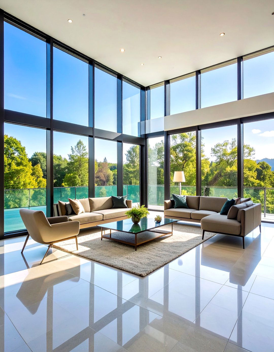 Minimalist Frameless Glass Balcony - 24 Dormer Balcony Ideas