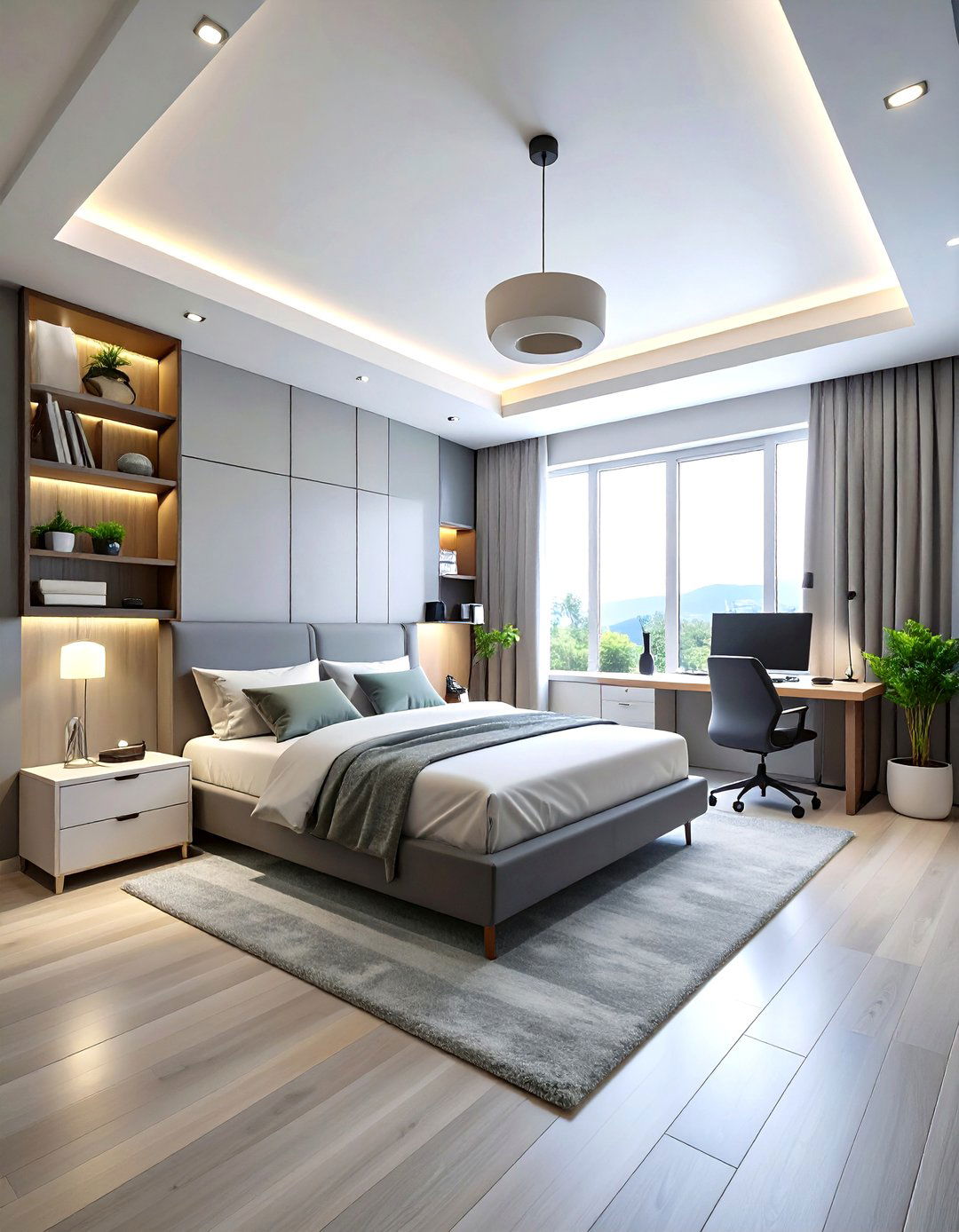 Minimalist Gaming Bedroom with Clean Lines - 24 Gaming Bedroom Ideas
