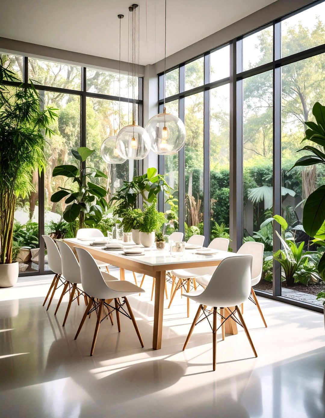 Minimalist Glass Dining Room
