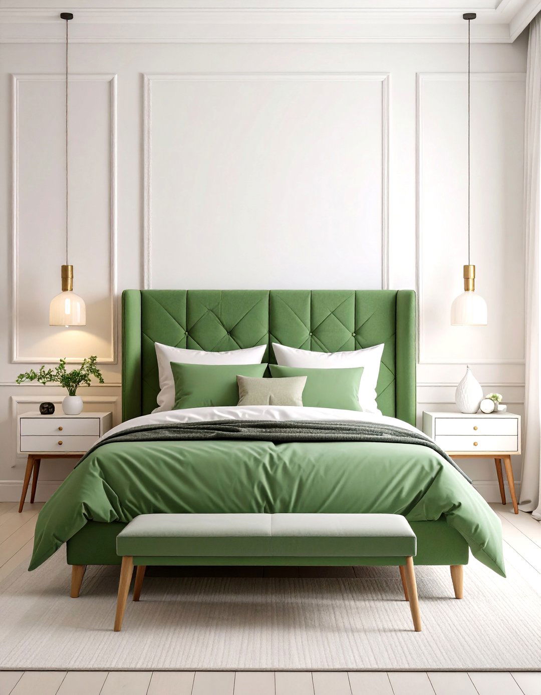 Minimalist Green Design Approach - 24 Green Bedroom Ideas