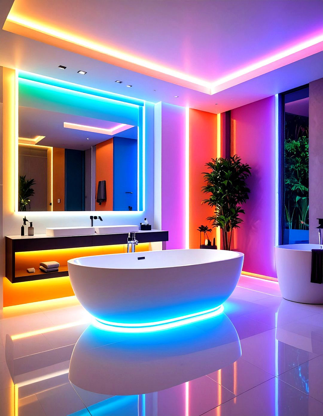 Minimalist Hidden LED Strip Design for Clean Aesthetics - 24 Shower Lighting Ideas