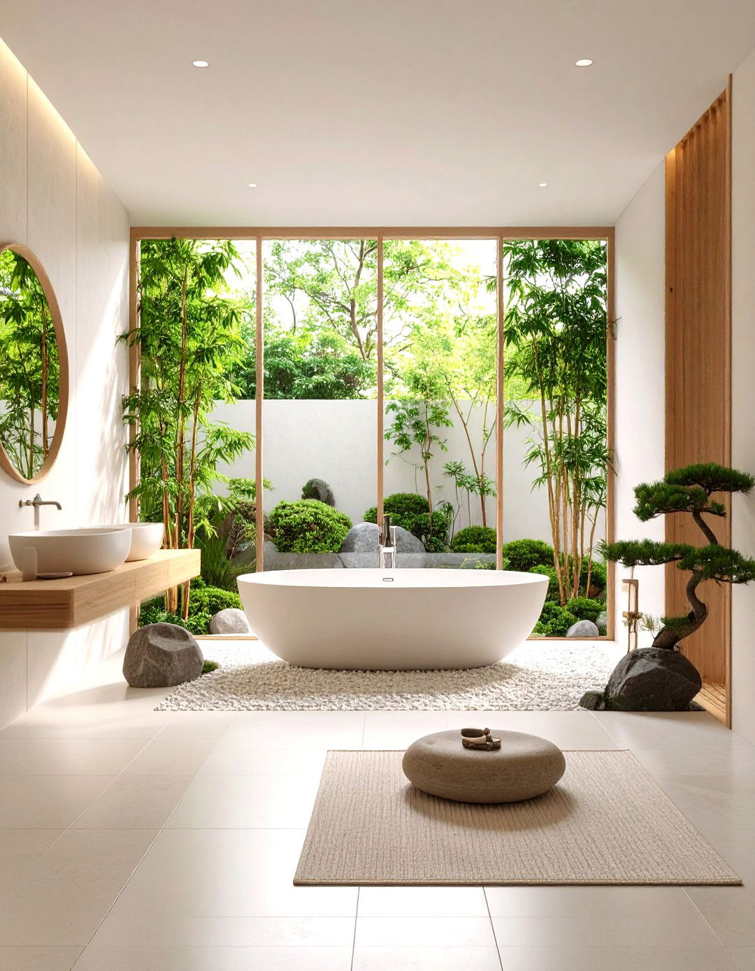 Minimalist Japanese Garden - 24 Greenhouse Bathroom Ideas