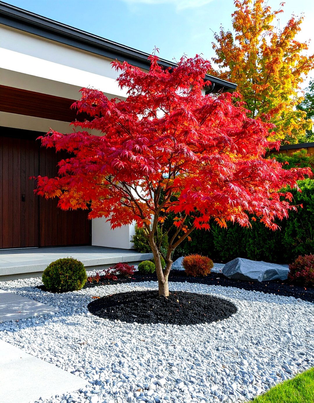 Minimalist Japanese Maple Focal Points - 24 Mid-century Modern Landscaping Ideas