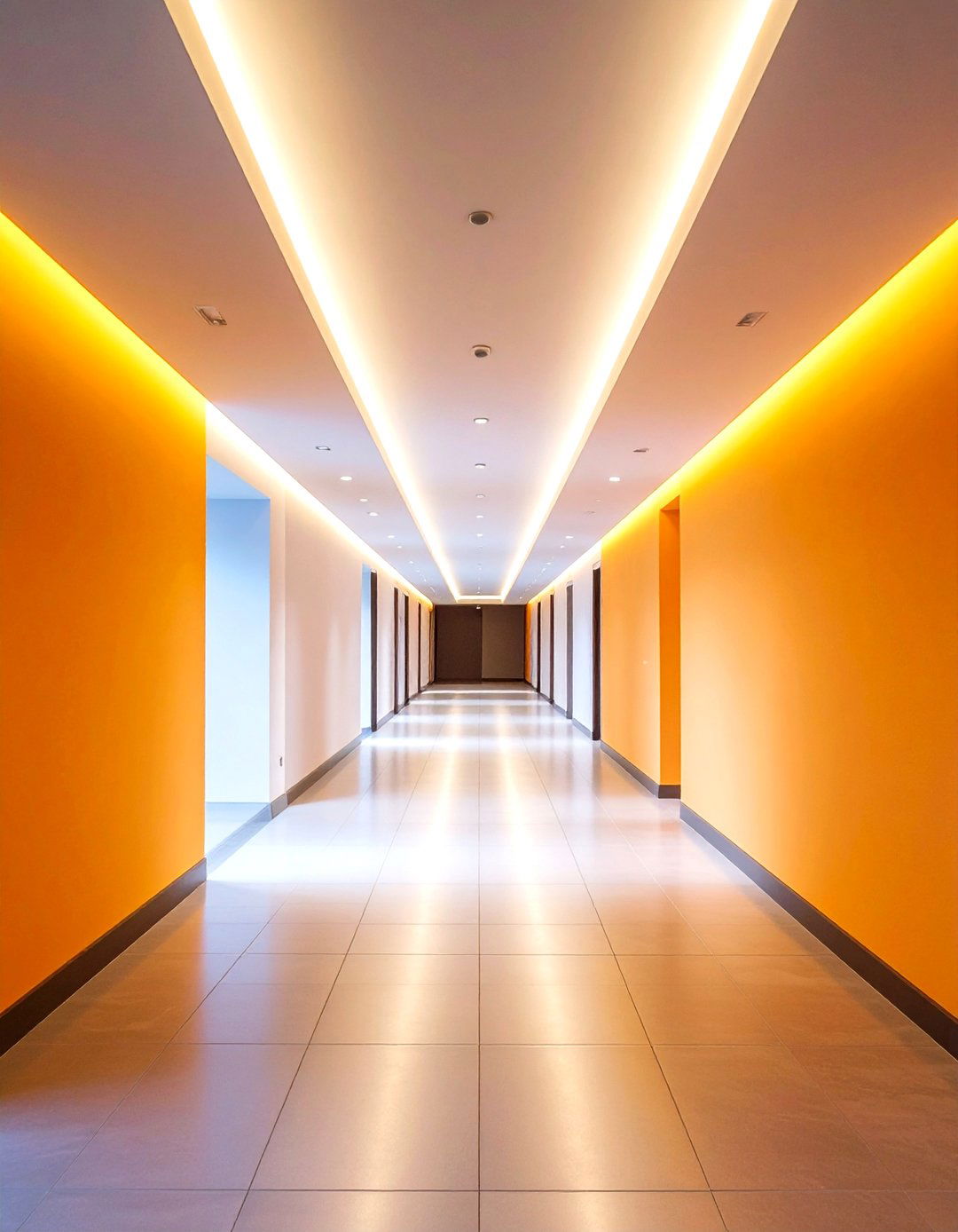 Minimalist LED Strip Cove Lighting Design - 24 Narrow Hallway Lighting Ideas
