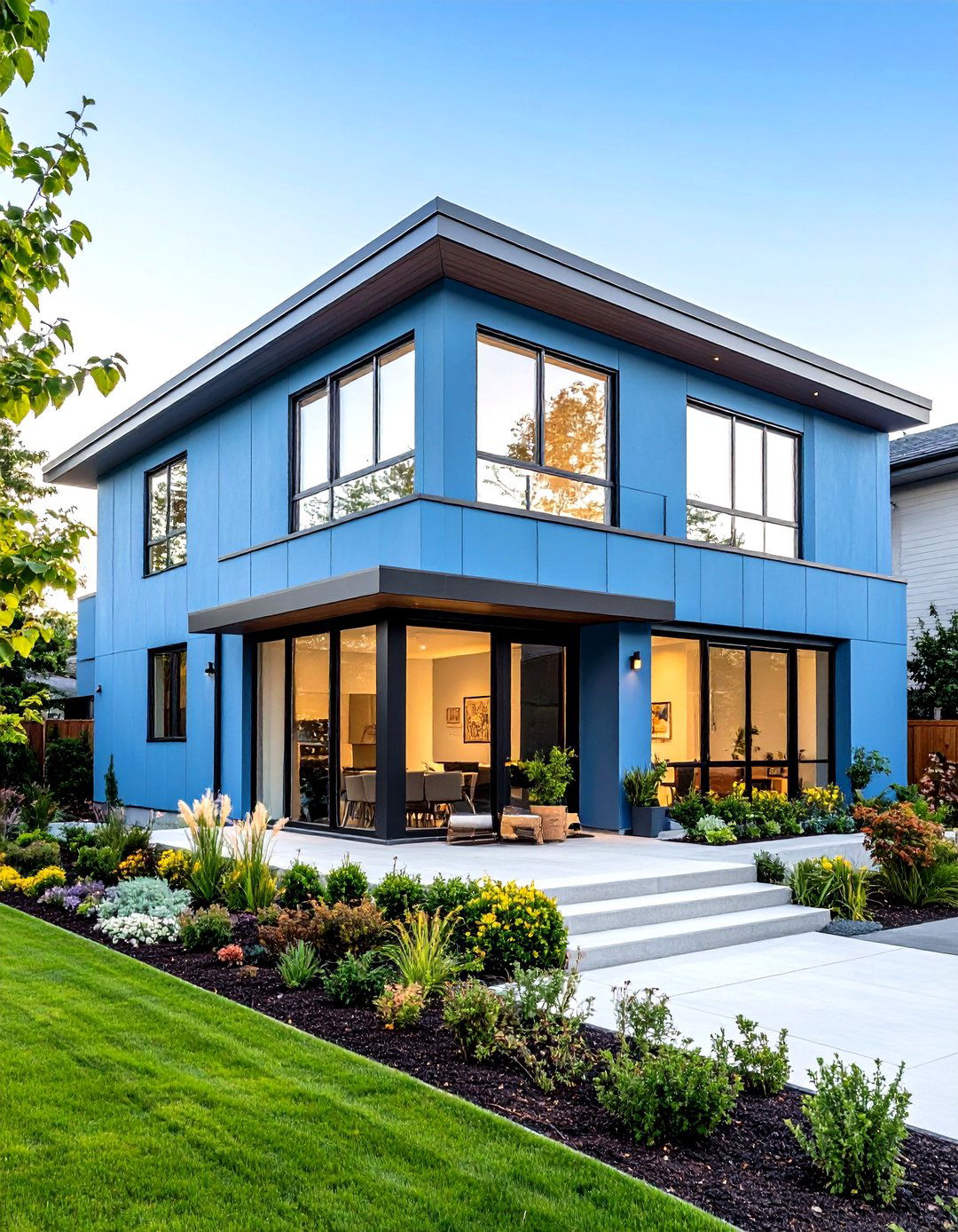 Minimalist Light Blue Contemporary Design - 24 light blue house exterior ideas